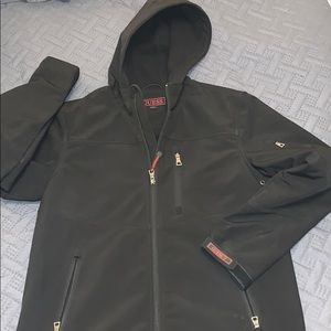 Medium fleece lined guess zip up jacket. Medium